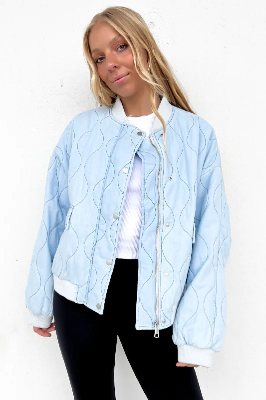 Women's Trendy Apparel Kenna Chambray Jacket Blue