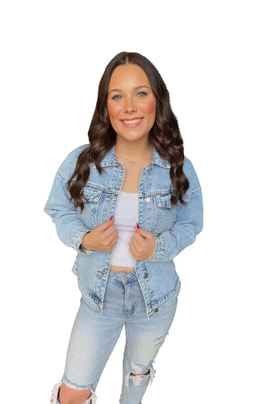Women's Trendy Outfit Never Gonna Give You Up Denim Jacket
