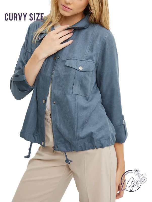 Women's Elegant Clothes Curvy Urban Safari Cropped Jacket