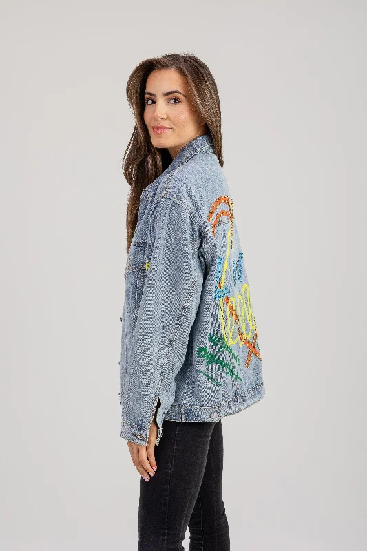 Women's Stylish Professional Garments Paige embellished denim jacket