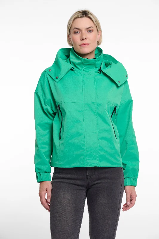 Women's Stylish Outdoor Outfit Isa Rain Jacket - Clover Green