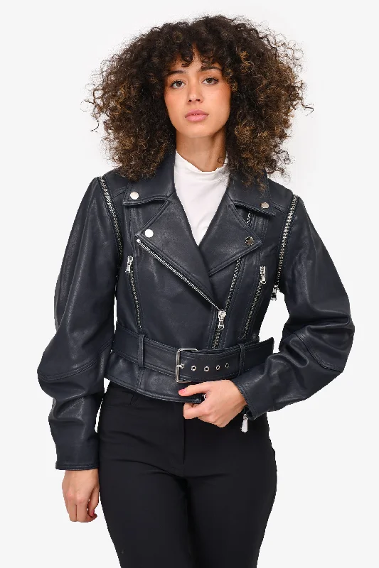 Affordable Elegance – Shop Premium Fashion Now Veronica Beard Blue 'Dylan' Leather Jacket with Detachable Sleeves Size 6 Affordable Elegance – Shop Premium Fashion Now Veronica Beard Blue 'Dylan' Leather Jacket with Detachable Sleeves Size 6