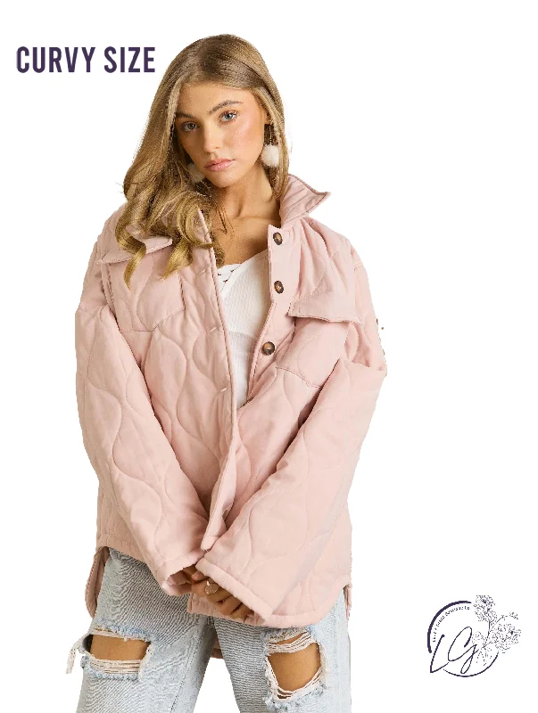 Women's Clothing And Garments Sets Curvy Hearts Align Quilted Jacket