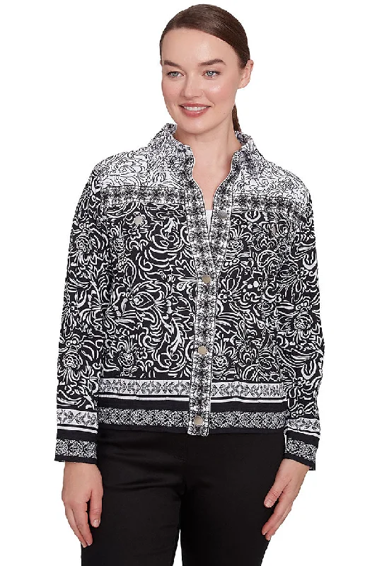 Women's Clothing For Travel Monochrome Moment Embroidered Jacket