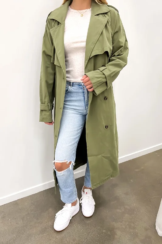 Sustainable Fashion Clothing For Women Eve Trench Coat Khaki