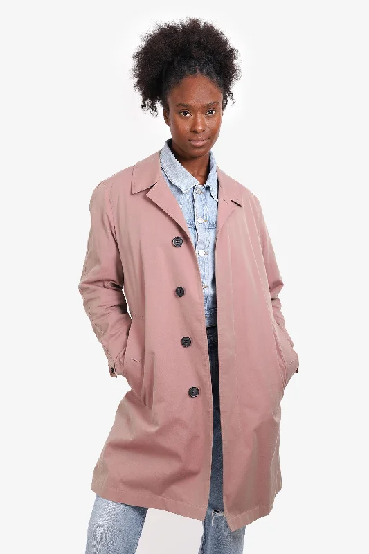 Women's Athletic Outfit Burberry Pink Button Down Trench Coat
