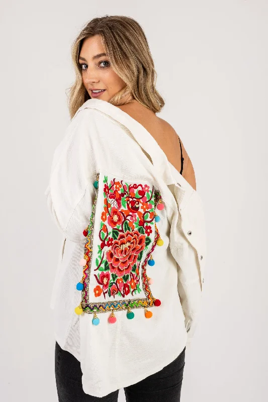 Women's Professional Clothes Crochet pom pom jacket