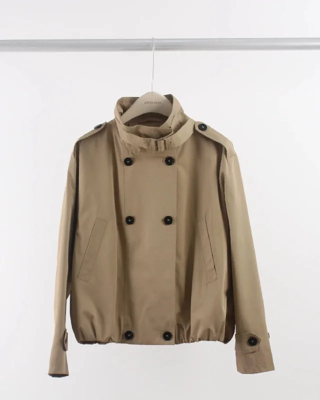 Women's Casual Apparel For Weekends A072 Short Trench Coat