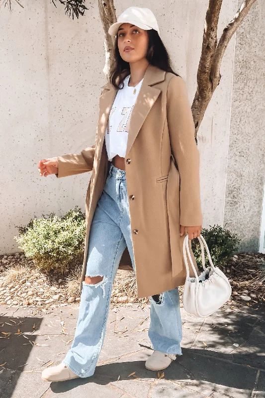 Women's Occasion Wear Clothes Aspen Trench Coat Tan