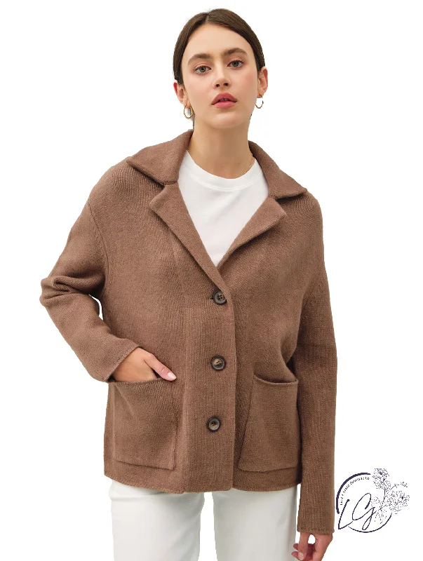 Women's Casual Garments Pocketed Peaks Jacket