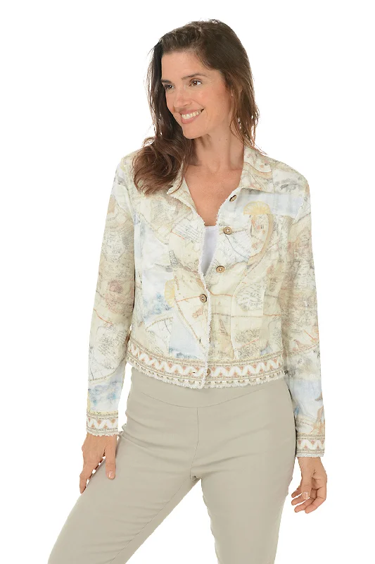Sustainable Women's Clothes Atlas Frayed Linen-Blend Jacket