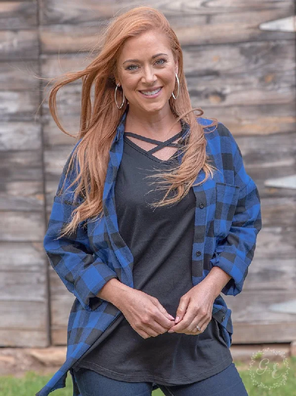Charming Women's Clothes For Special Events The Standard Plaid Flannel, Black and Blue