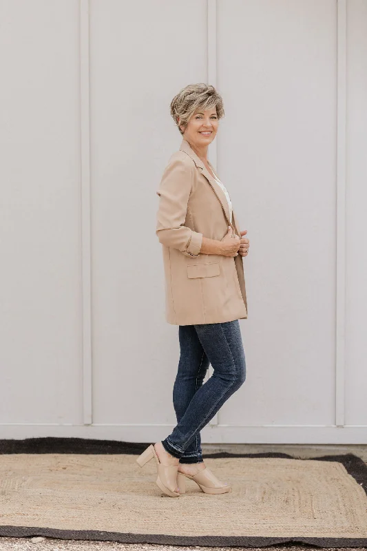 Stylish Women's Outerwear Apparel HAZEL LIGHT WEIGHT TOFFEE COLORED BLAZER