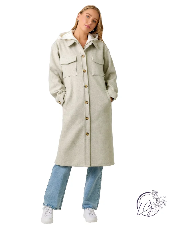 Women's Active Outfit For Fitness Urban Chill Long Solid Coat