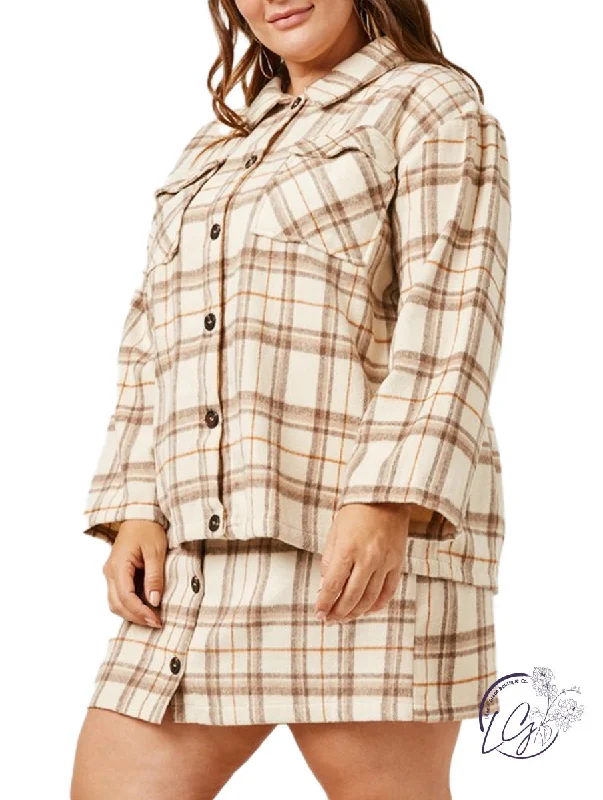 Women's Chic Outerwear Outfit Curvy Everyday Explorer Patch Pocket Shacket