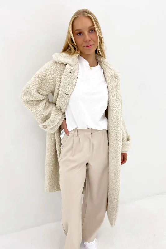 Women's Loungewear Clothes Oslo Teddy Coat Cream