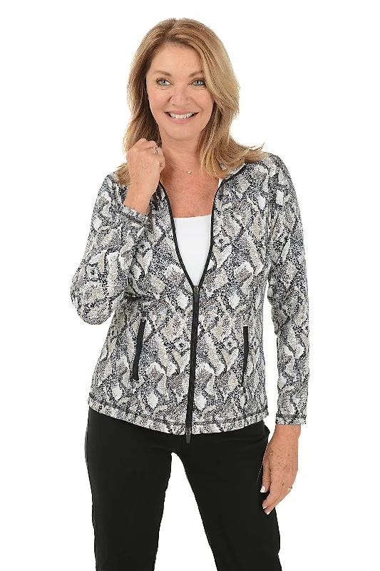Premium Fashion At Budget-Friendly Prices Tan Snake Hearts UPF50+ Zip Front Jacket
