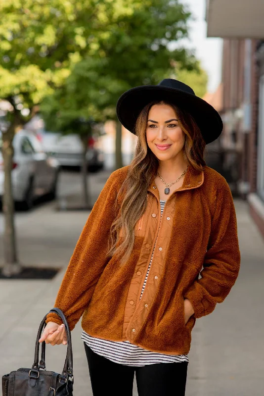 Affordable Trendy Clothes For Women Thick and Fuzzy Button Up Jacket