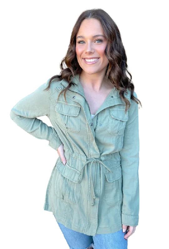 Women's Vacation Outfit Set Risen Tencel Anorak Jacket
