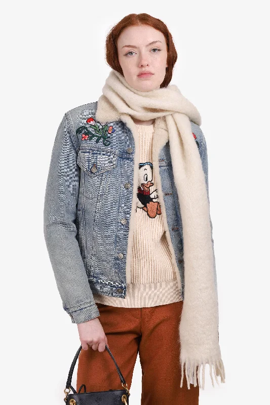 Affordable Elegance – Shop Premium Fashion Now Gucci Blue Denim/Shearling DIY Patchwork Jacket Size 40