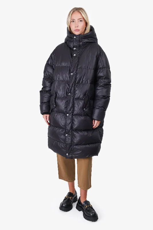 Everyday Fashion Valentino Black Quilted Oversize Vltn Hooded Down Coat Size 48