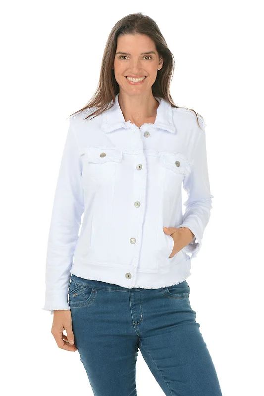 Modern Women's Clothes Fringed Button-Front Jacket