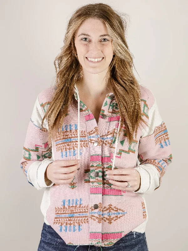 Your Favorite Fashion Pieces Now At Lower Prices Pink and Aztec Hooded Jacket