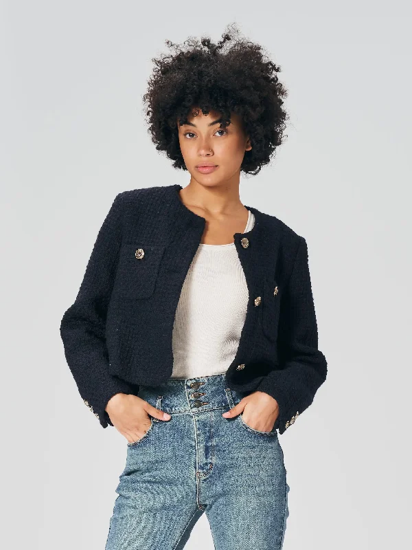 Women's Outdoor Activity Garments 23421 Cropped Roundneck Wool Jacket
