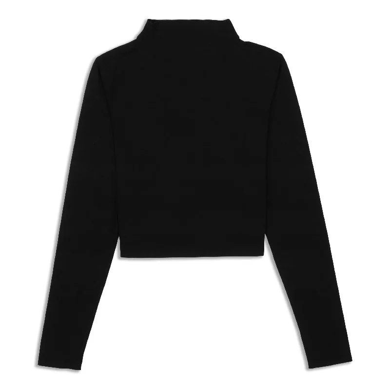 Online Clothing Stores All Aligned Mock Neck Long Sleeve Shirt Sale