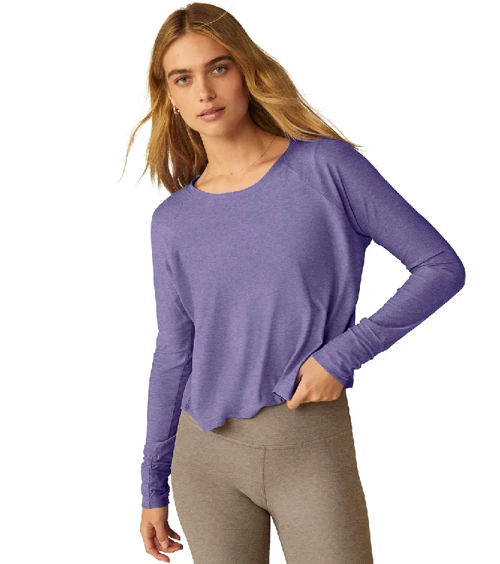 Relaxed Style Beyond Yoga Featherweight Spacedye Daydreamer Pullover Indigo Heather
