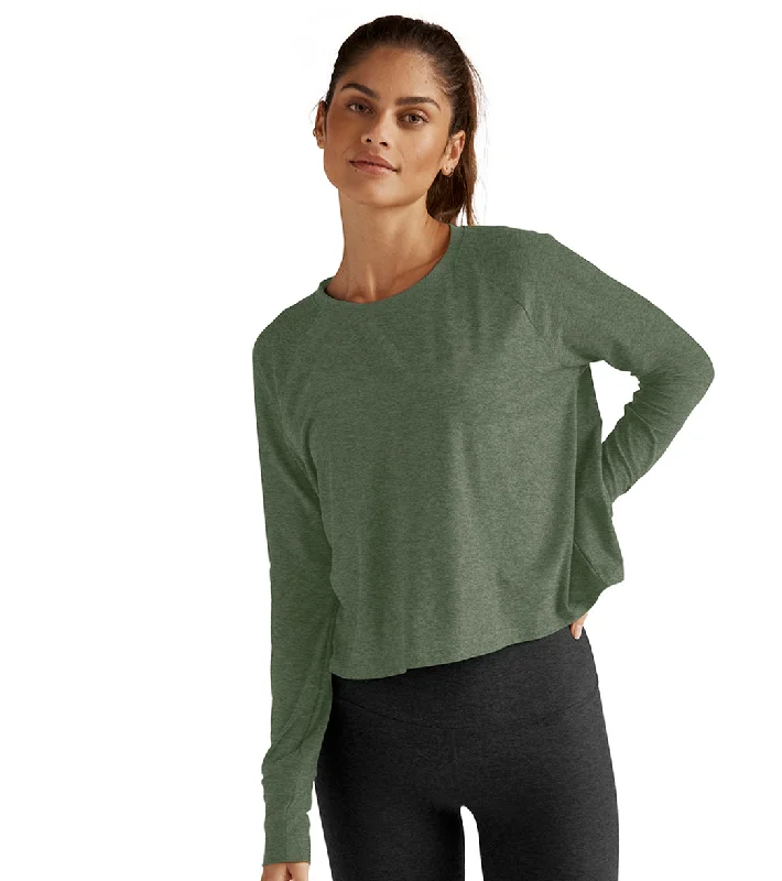 Fashion Sale Beyond Yoga Featherweight Spacedye Daydreamer Pullover Moss Green Heather