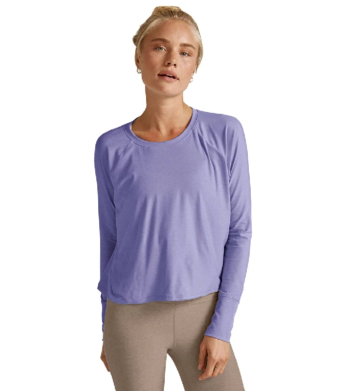 Luxe Women's Fashion Beyond Yoga Featherweight Spacedye Daydreamer Pullover Periwinkle Cloud Heather