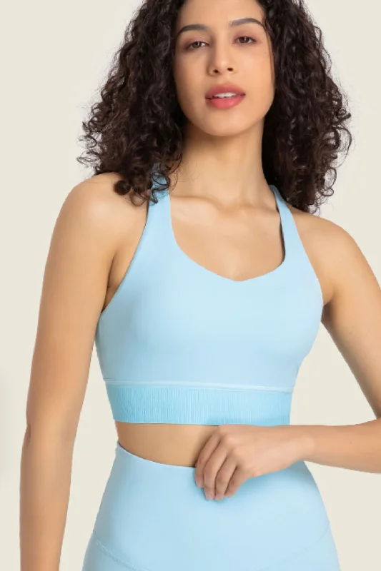 Sales Clothes Feel Like Skin Racerback Halter Neck Sports Bra