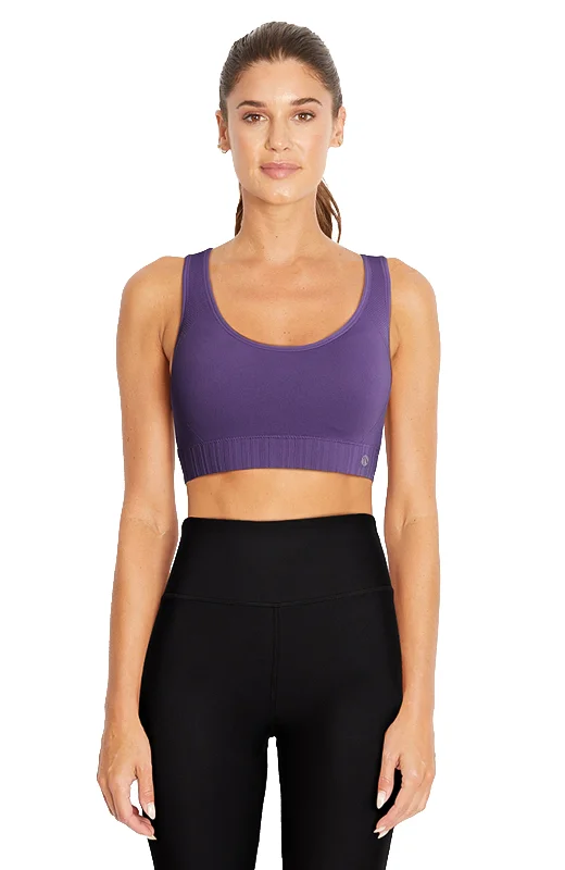 Casual Chic Clothing For Women Geo Mesh Seamless Bra (Imperial Purple)