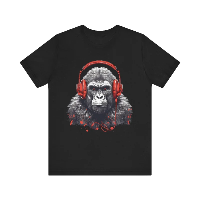 Women's Occasion Wear Clothes Gorilla With Headphones Unisex T-Shirt