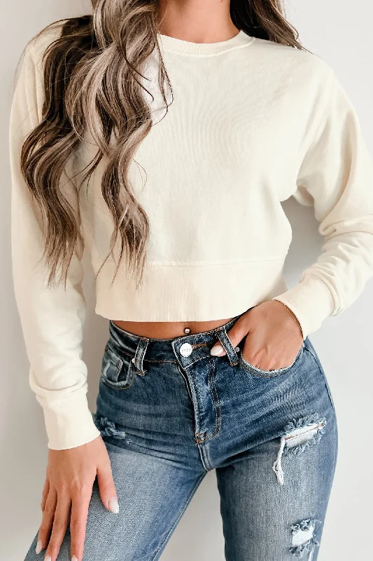 Versatile Wardrobe Essentials Long Sleeve Crop Top (Bone)