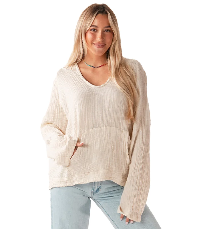 Women's Urban Clothing Lotus and Luna Baja Pullover Cream