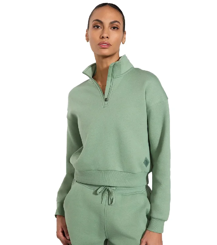 Trendy And Individual Women's Fashion MPG Sport The Comfort Women's 1/4" Zip Hedge Green