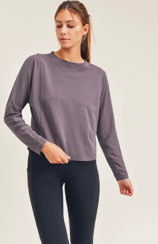 Women's Loungewear Clothes Pima Cotton Hybrid Dolman Paneled Top