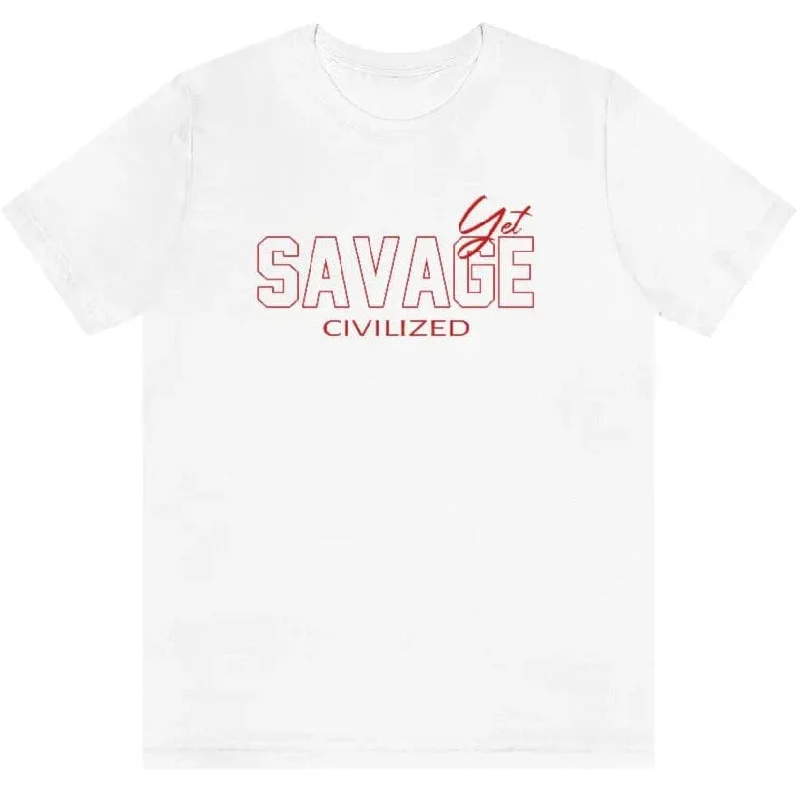 Luxury Women's Fashion RED SAVAGE- Jersey Short Sleeve Tee