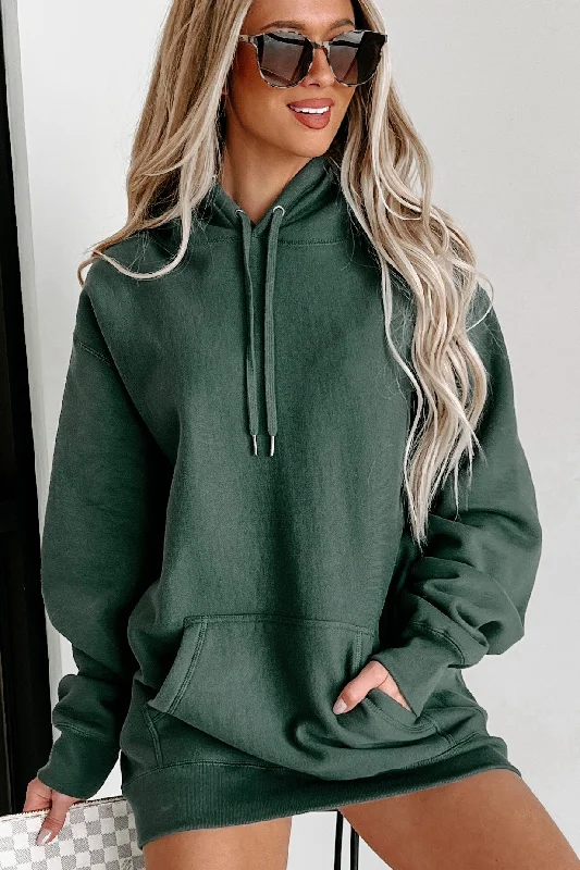 You'Ll Love Us Because Side Ribbed Heavy Weight Hoodie (Alpine Green)