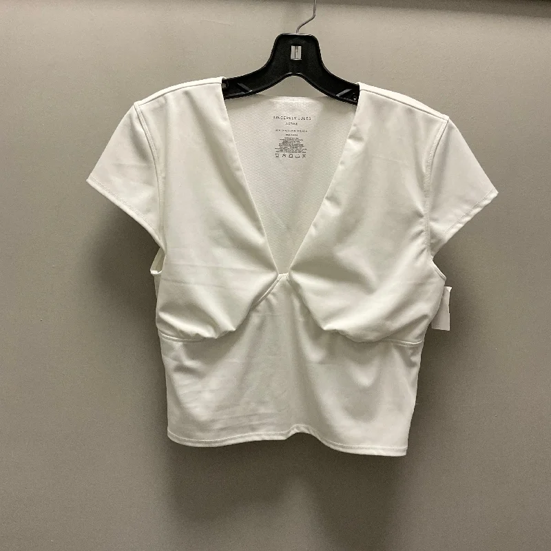 You'Ll Love Us Because White Athletic Top Short Sleeve by Sincerely Jules Size Xl
