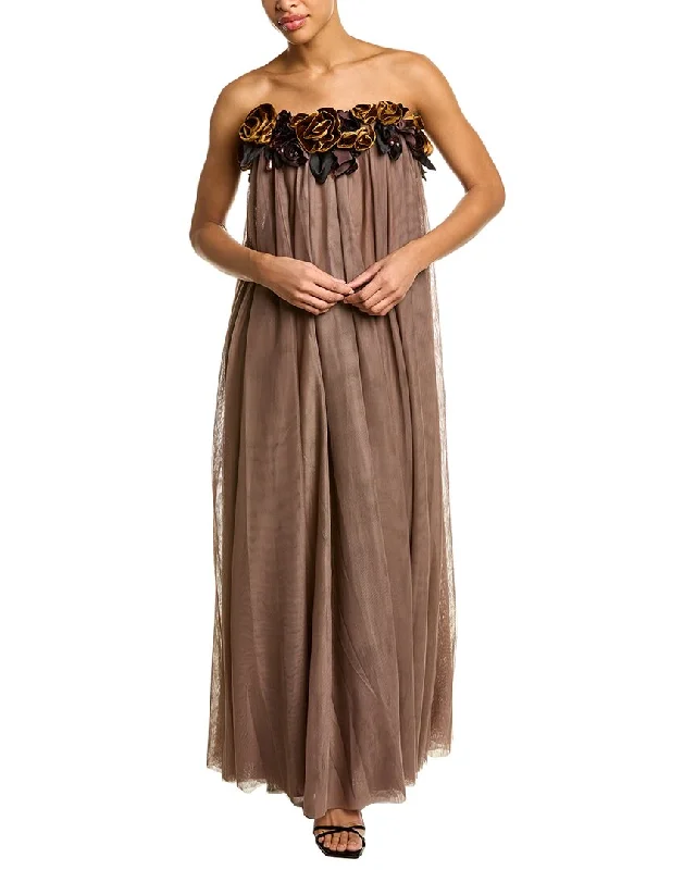 Charming Women's Clothes For Special Events Badgley Mischka Velvet Babydoll Gown