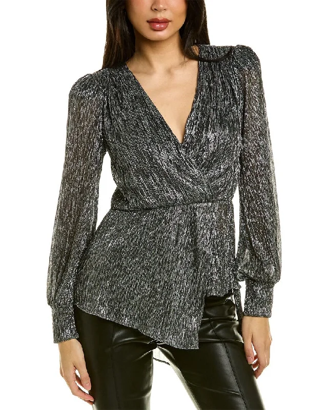 Timeless Women's Clothes BCBGMAXAZRIA Metallic Peplum Top