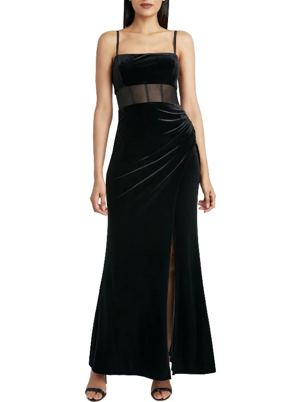 Women's Urban Clothing Kai Womens Velvet Sleeveless Evening Dress