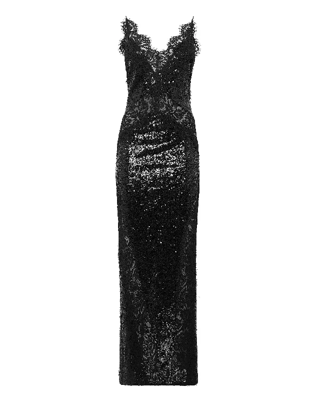 Women Clothing Long Dress with Crystals