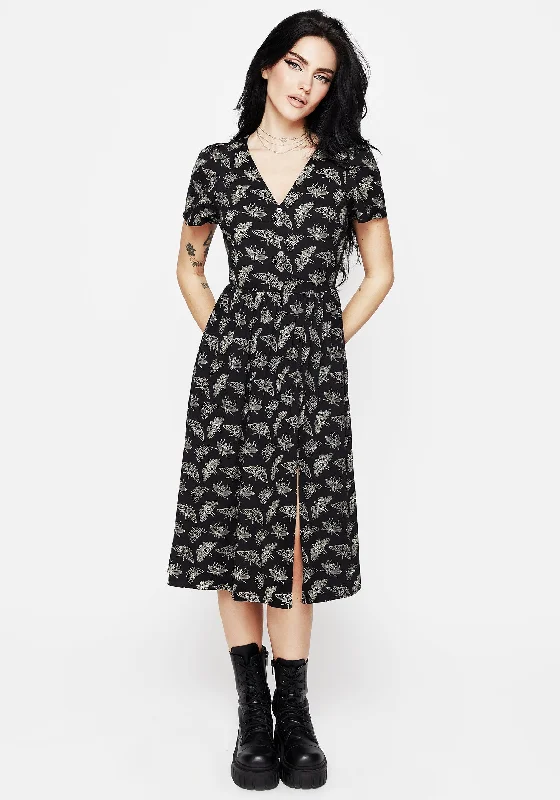 Business Casual Outfits Mortmoth Short Sleeve Midi Dress