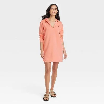 Casual Fashion Trends for Women New - Universal Thread Women's Fleece Tunic Hooded Dress Long Sleeve, Coral Orange, M Casual Fashion Trends for Women New - Universal Thread Women's Fleece Tunic Hooded Dress Long Sleeve, Coral Orange, M