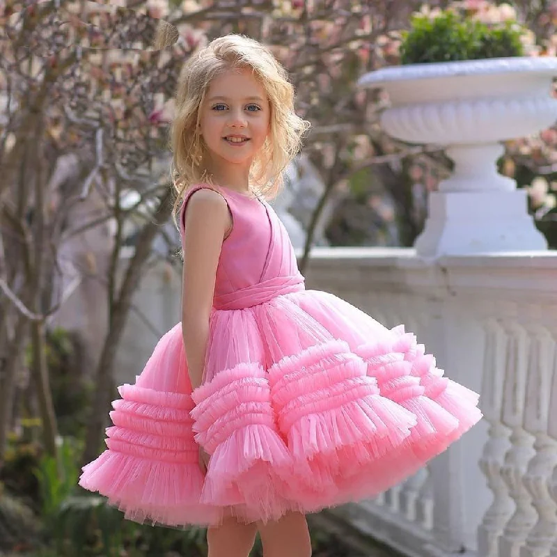 Stylish Outerwear Clothing For Women Puffy Flower Girl Princess Dress