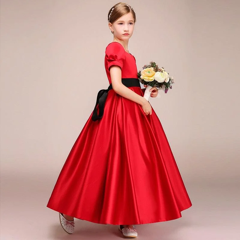 Casual Clothes For Women Satin Vintage Flower Girl Dresses / Communion / Birthday Party Dress